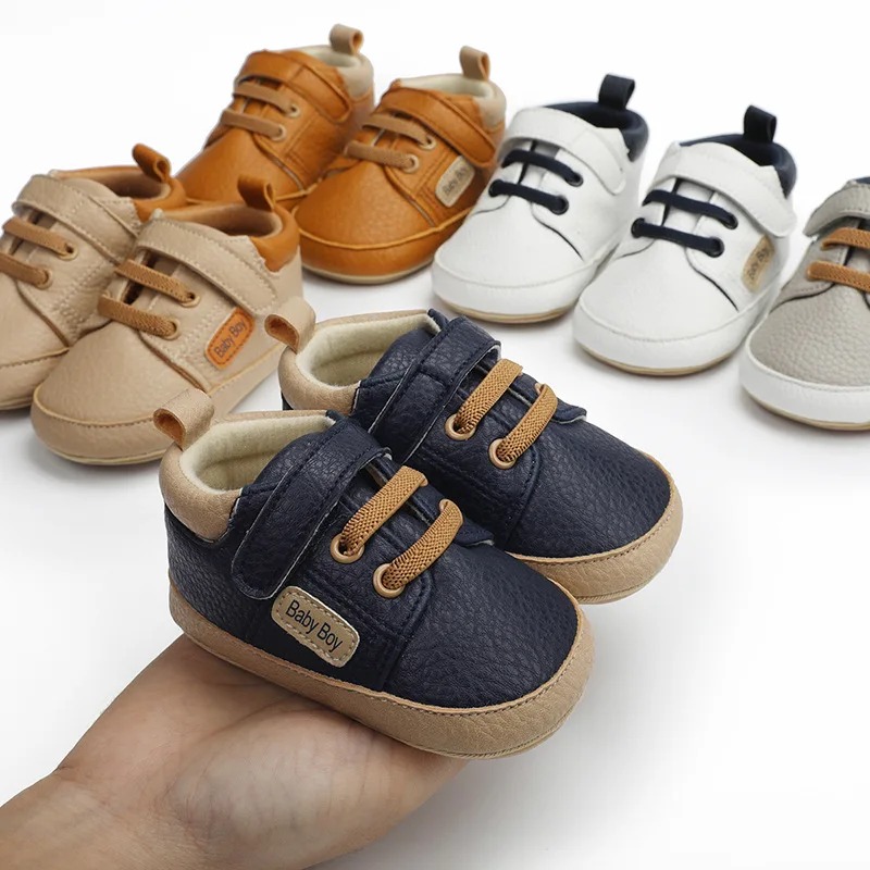 202 Hot Selling High Quality Soft TPR Anti-slip Outsole Babies Toddler Boy Shoes Prewalker Shoes for Boys