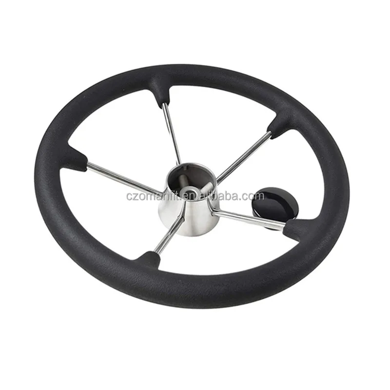 Marine Steering Wheel With Black Foam Grip 131/2 " Stainless Steel For Yacht Boat Accessories