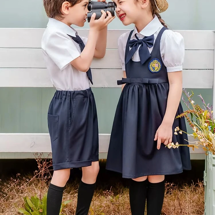 Pre School Uniform Boy and Girls Inter New Model School Uniform Dress White School Uniforms for Children From 2 to 12 Years