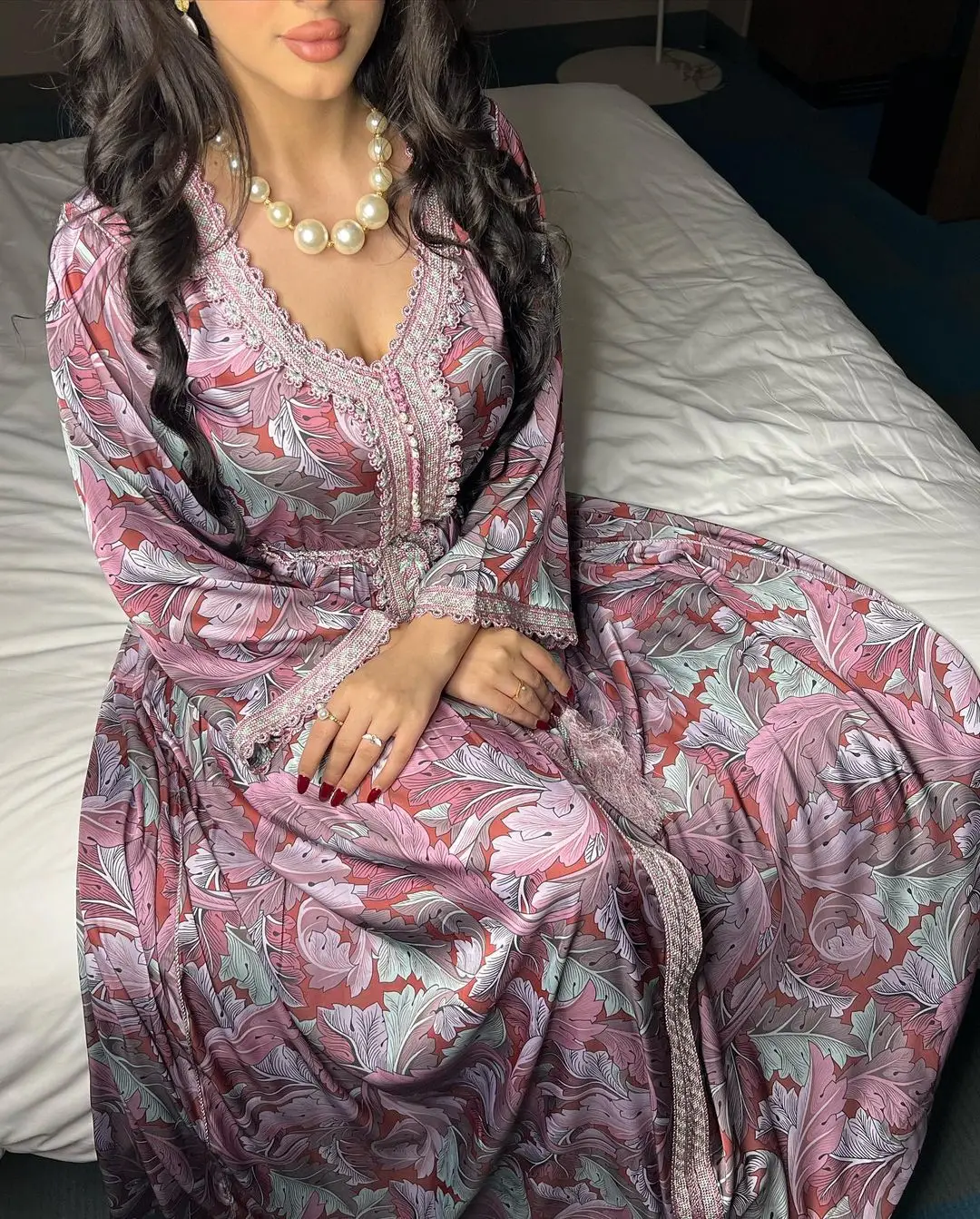 Wholesale Custom Islamic Printed Middle East Arab Dubai Caftan Muslim