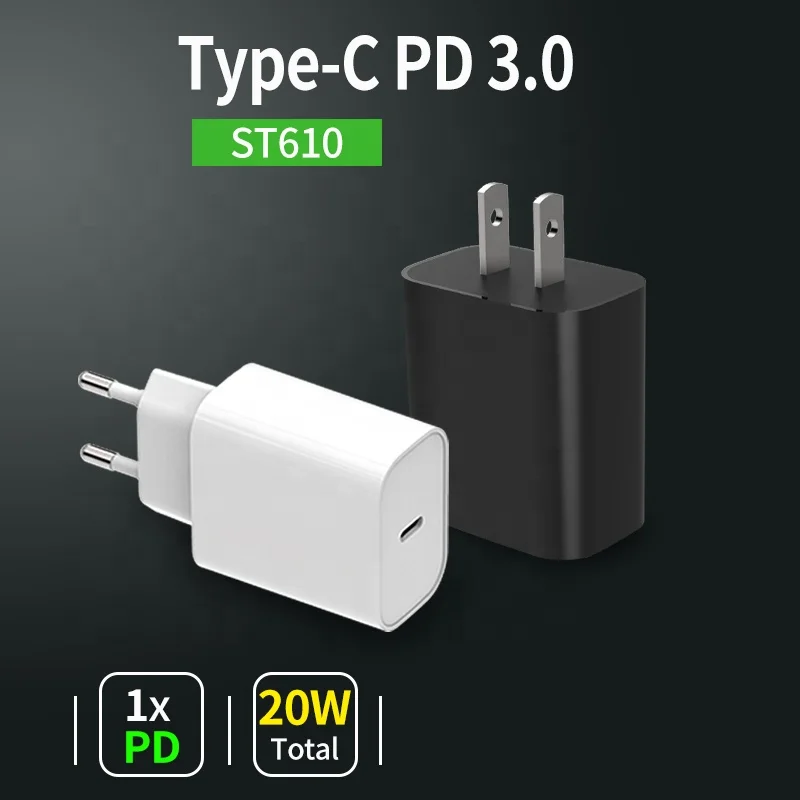 Intertek CE CB Certified Type C PD Quick Charging Wall Charger Phone Charger 20W USB C FAST CHARGER for iPhone and Mobile Phones