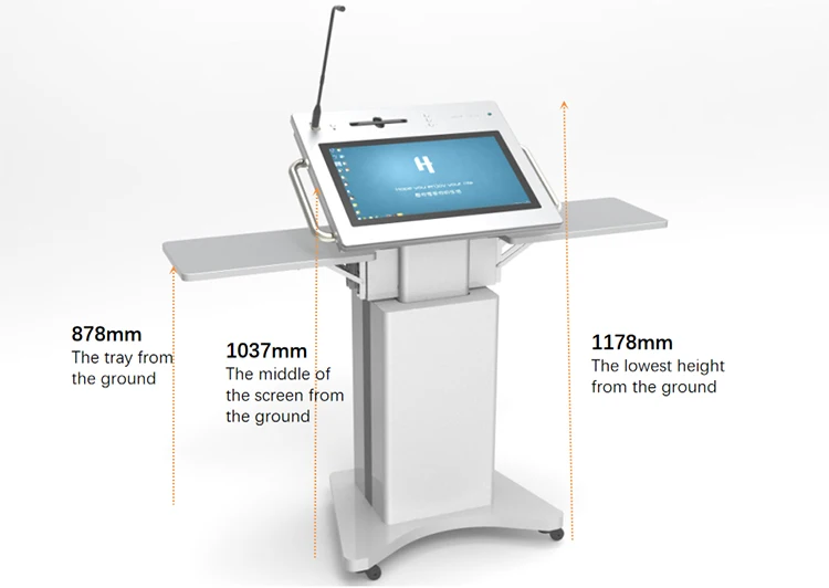Multi-media Table 21.5" Touch Screen E podium LED Smart Digital Podium Kiosk Mic Computer for Conference