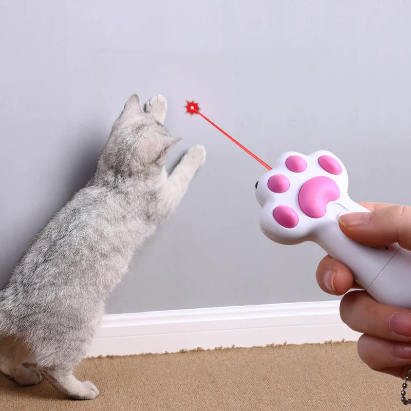 New Arrival Paw Shape Usb Charge Laser Pointer Pet Cat Toys Interactive