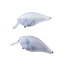 R Japanese Style Unpainted Fishing Lure 13G/8CM Minnow Body Transparent Plastic bead Bait  Floating Hard Fishing Lure