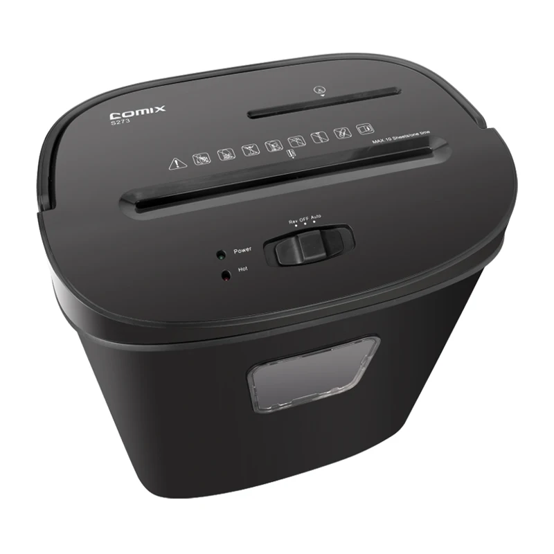 Comix CD and Paper Cutting Machine Medium Home Office Cross Cut 10 Sheets Electric Confetti Shredder