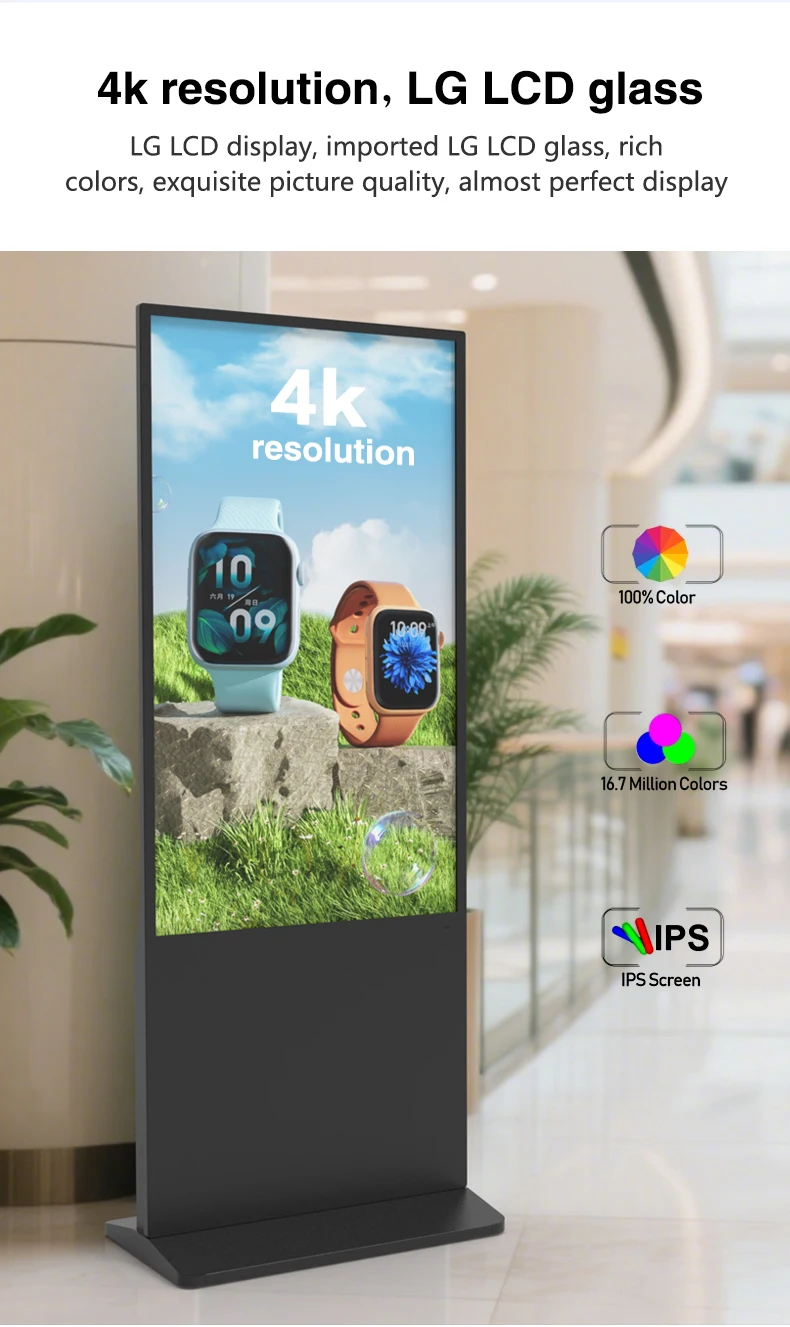 Factory Supply 43 49 55 65 Inch LCD Advertising Display Digital Signage ...