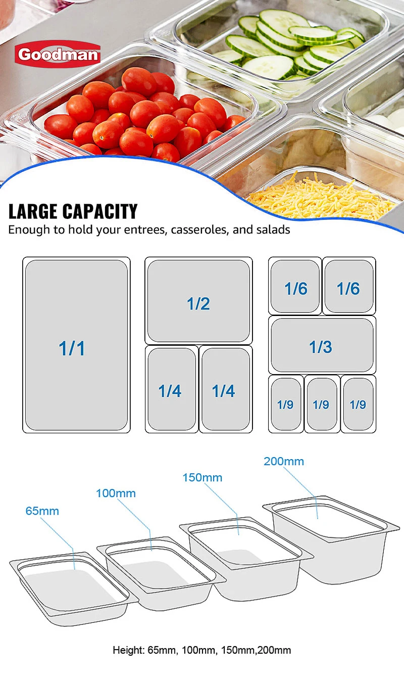 Commercial Catering Equipment Other Hotel & Restaurant Supplies Chafing Dish Plastic Pc Gastronorm Container Food Gn Pan factory