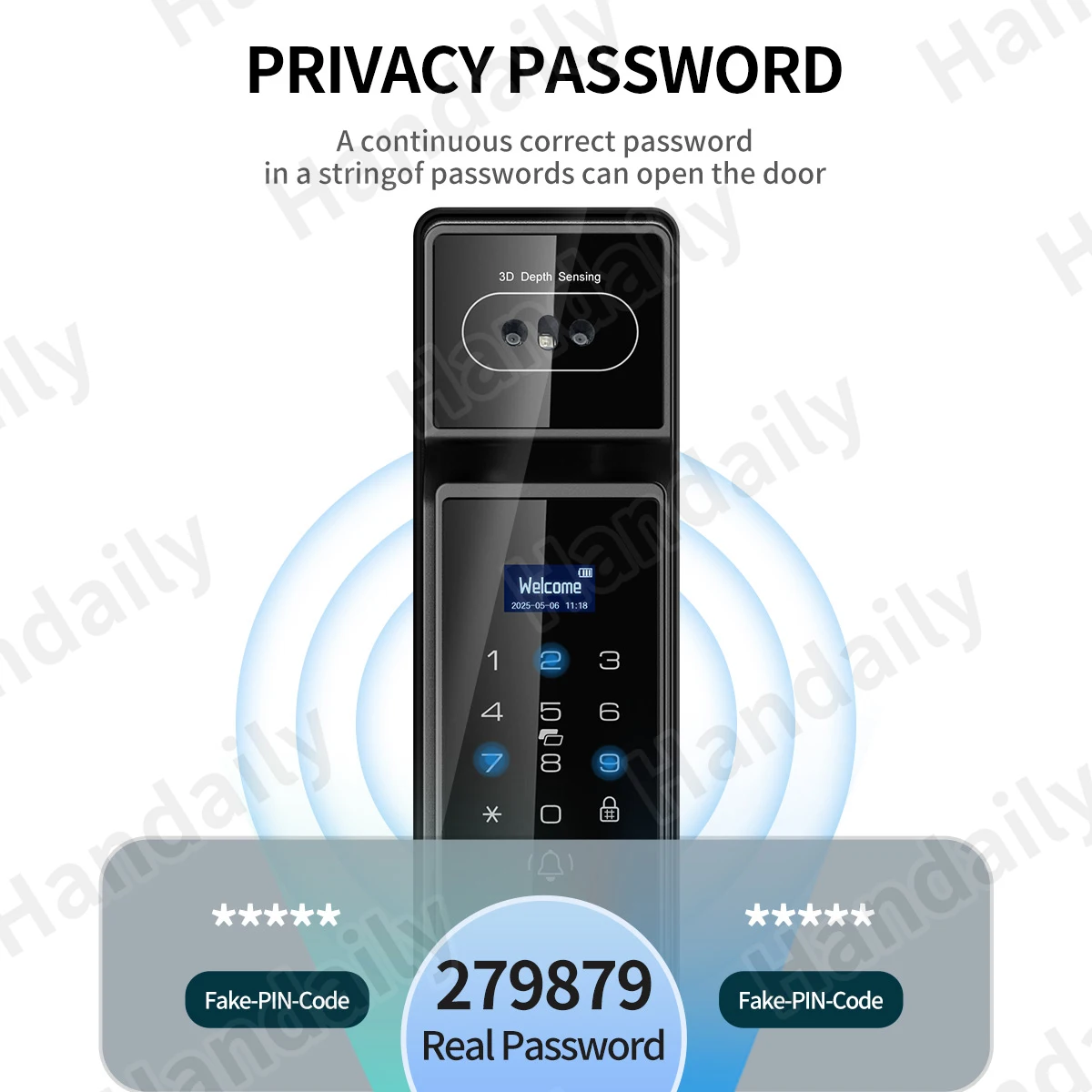 Waterproof Tuya 3D Face Recognition Smart Lock  Biometric Fingerprint With Video Call Function for Gate Digital Door Lock P60