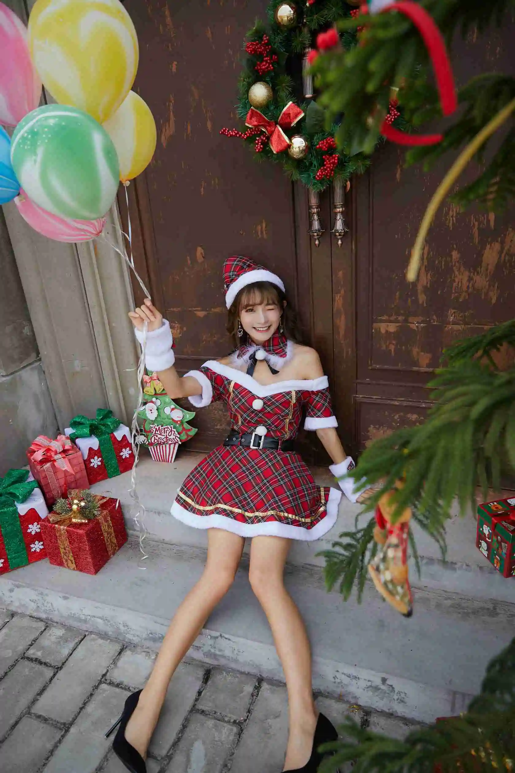 New Women Red Santa Cosplay Skirts Christmas Xmas Masquerade Dress Girl  Women Christmas Cosplay Costumes