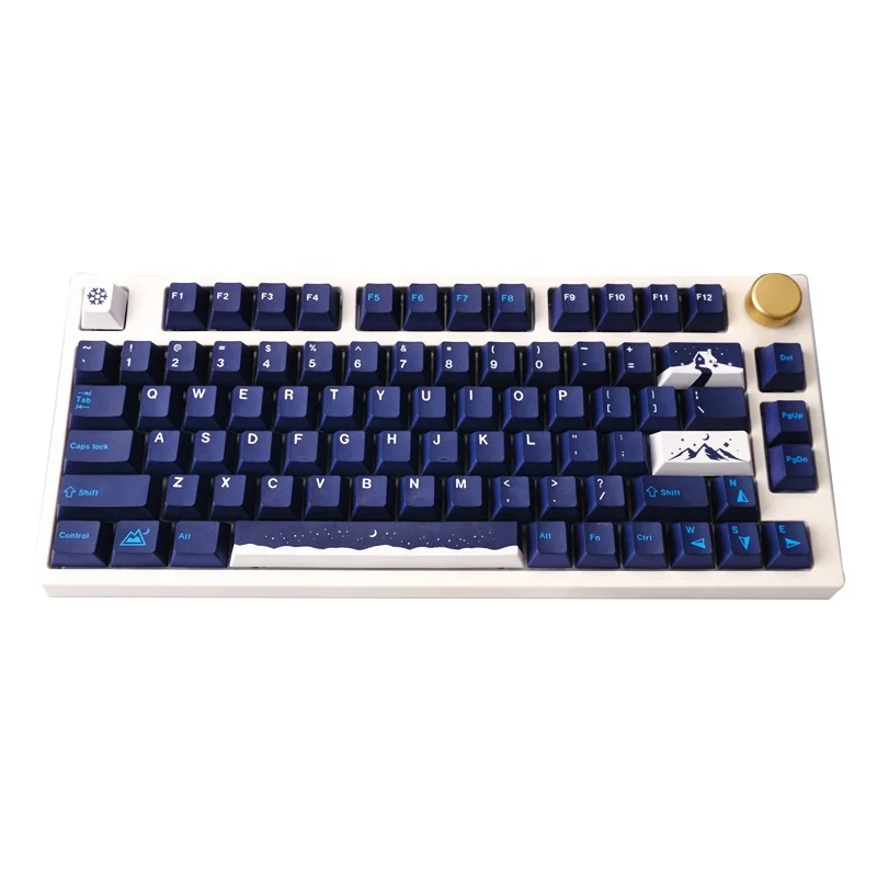 雪に覆われた夜のキーキャップPBT5面染料昇華キーキャップチェリー