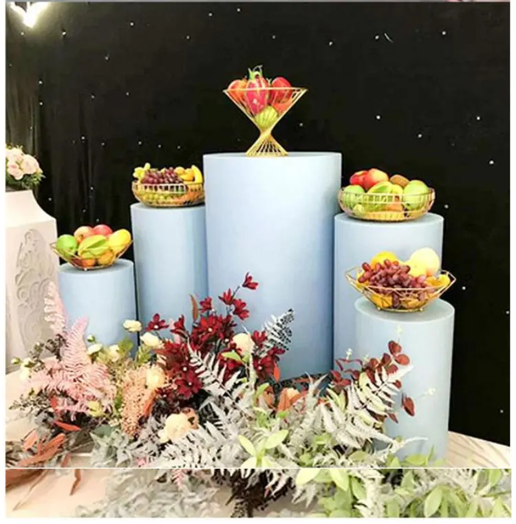 Produktbild von UGCER Zylinderständerabdeckungen – Spandex – 3er/5er-Set – Für Hochzeiten, Partys & Events – Weiß & Viele Farben
