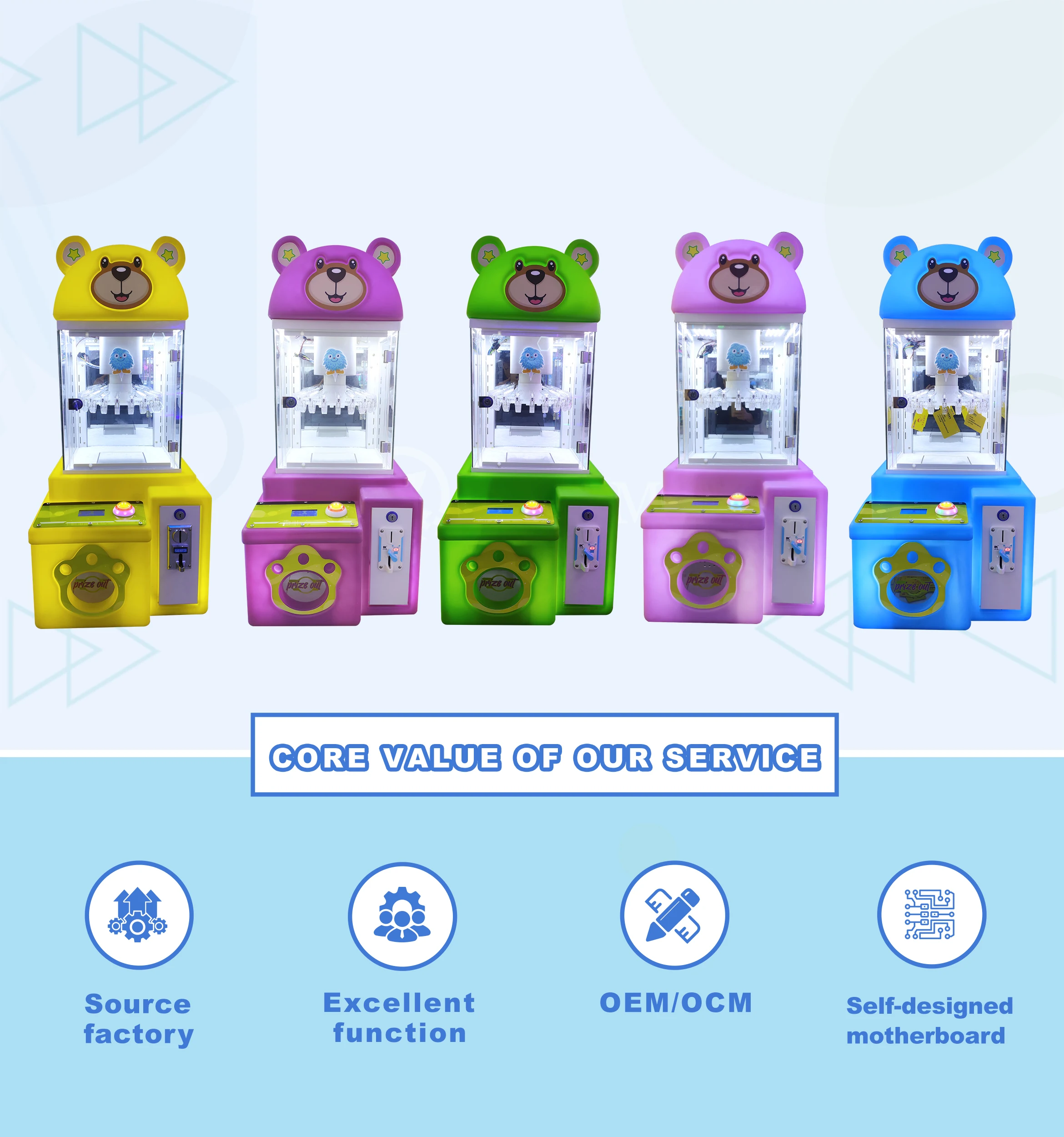 Customized Low Price Gift Game Machine Coin-Operated Automatic Clip Game Machine Mini Clamp Machine