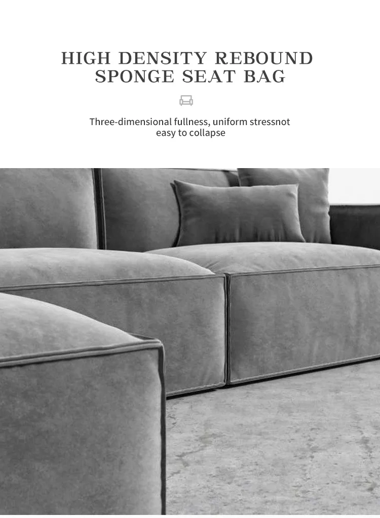 Modern Kd Assembly Corner Sofa Modular Couch Fabric Gray Living Room