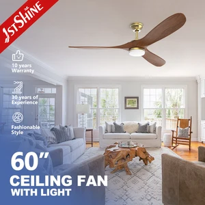 1stshine LED Ceiling Fan Smart Remote 3 Wood Blades Energy Efficient Ceiling Fan with Dimmable Light