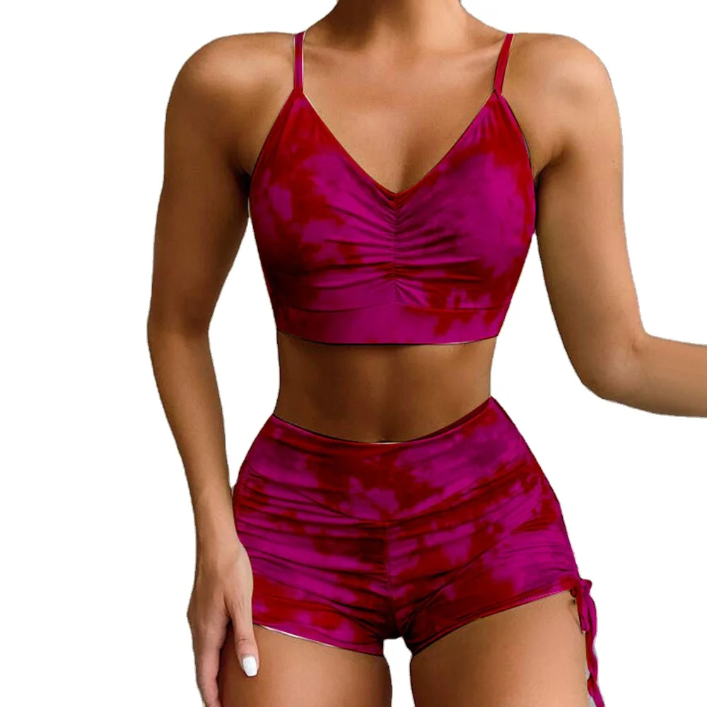 2 Piece Tankini Swimsuit Tie Dye Bikini 