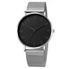 black dial, silver strap and black pointer