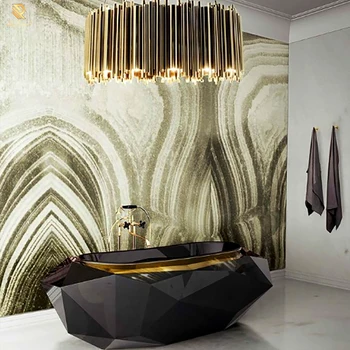 New design marble bathtub modern luxury bathroom metal vintage ceiling pendant hanging lights black chandelier