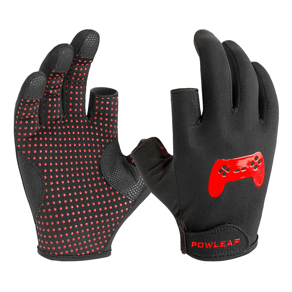 ❣️未使用❣️ゲームグローブ フィンガーゲーム通気性 防汗タッチ ブラック/レッド 汗をかいた手のためのホット販売のベストプロフィンガーレスゲーミング