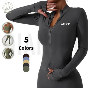 Women Yoga Set Workout Clothes Sports Gym Legging Seamless Fitness Zip Long Sleeve Crop Top Yoga Suit Sportswear