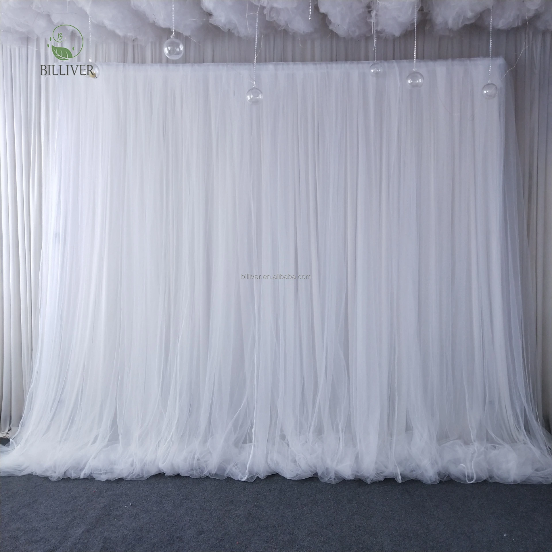 10x10FT Double Layer Drapes Wedding Arch Party Stage Backdrop Curtain Panel Decoration Led Curtains for Stage Backdrops