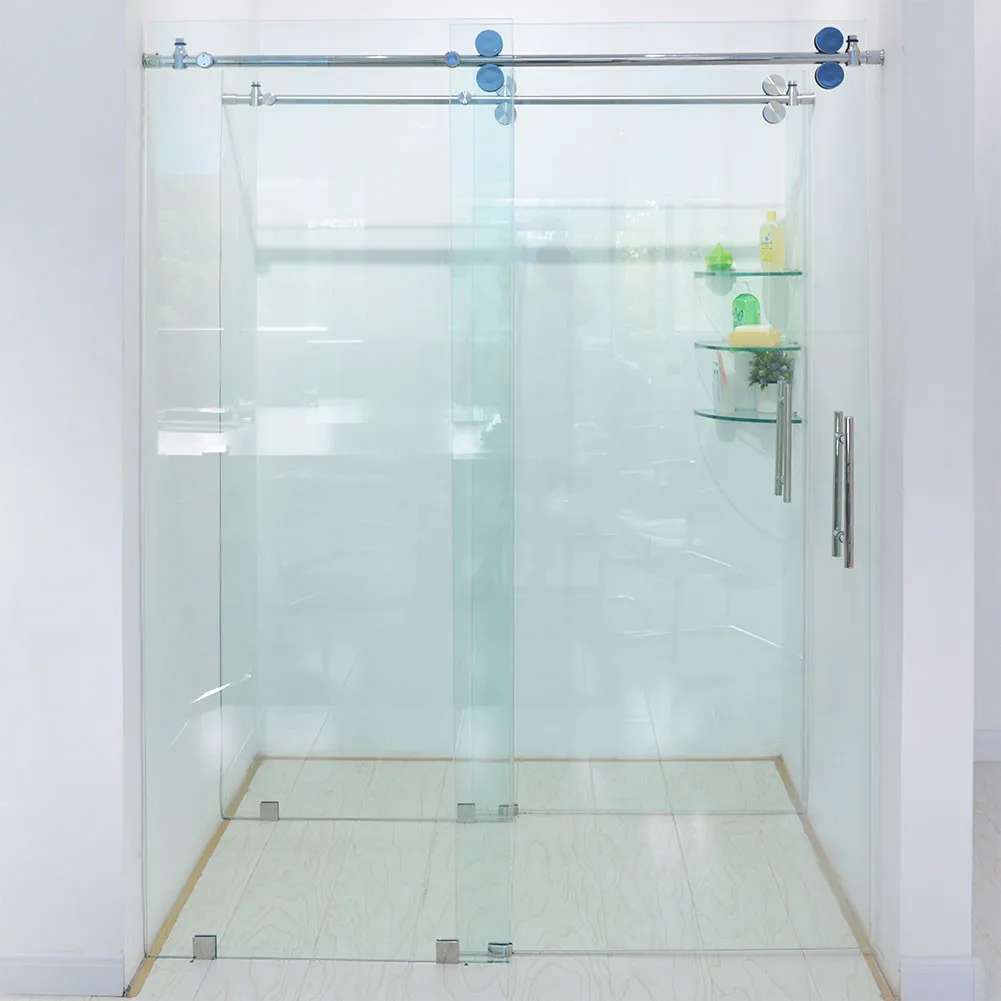 Frameless sliding shower door with 3M