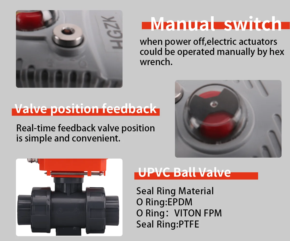 Modulating Valve Pvc PVC Motorized Ball Valve 24V/220V, 3 Inch Electric Actuator, 2 Way ...