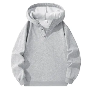 Autumn Winter Trendy Couple Hooded Sweatshirt Half-Breasted Open-Front Long-Sleeve Top Simple Hoodie