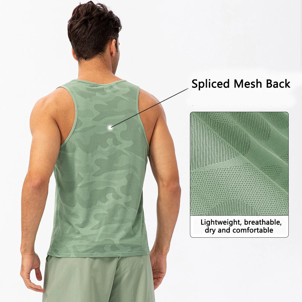 Custom Design Sublimation Seamless Quick Drying Fitness Sports Running Singlet Marathon Race Men's Tank Tops Racerback Singlet