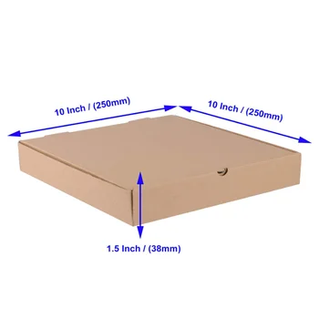 MT Products 10 Length x 10 Width x 1.75 Depth Corrugated White-Red B-Flute Cardboard Pizza Box Keeps Pizza Fresh (10 Pieces)