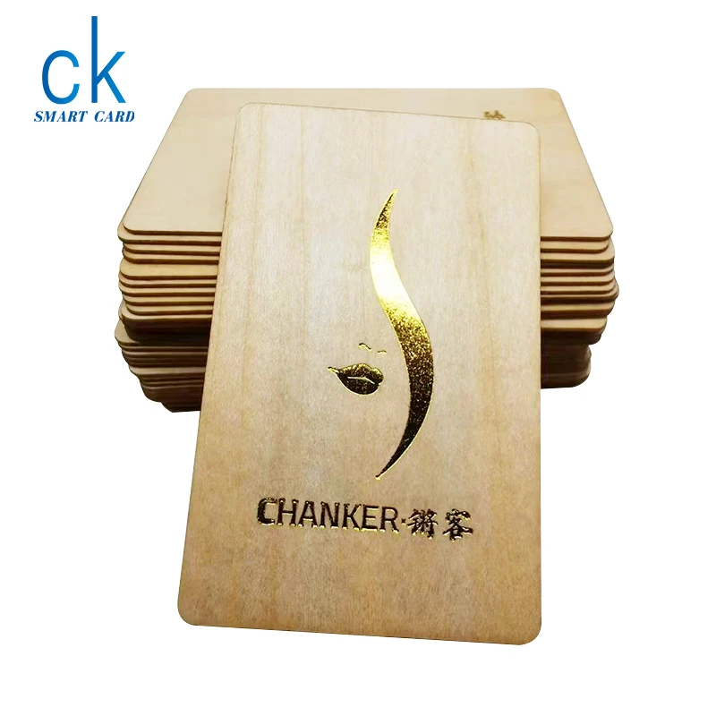 Sample Customized Gold Foil Craft Printing High Quality Wood Card