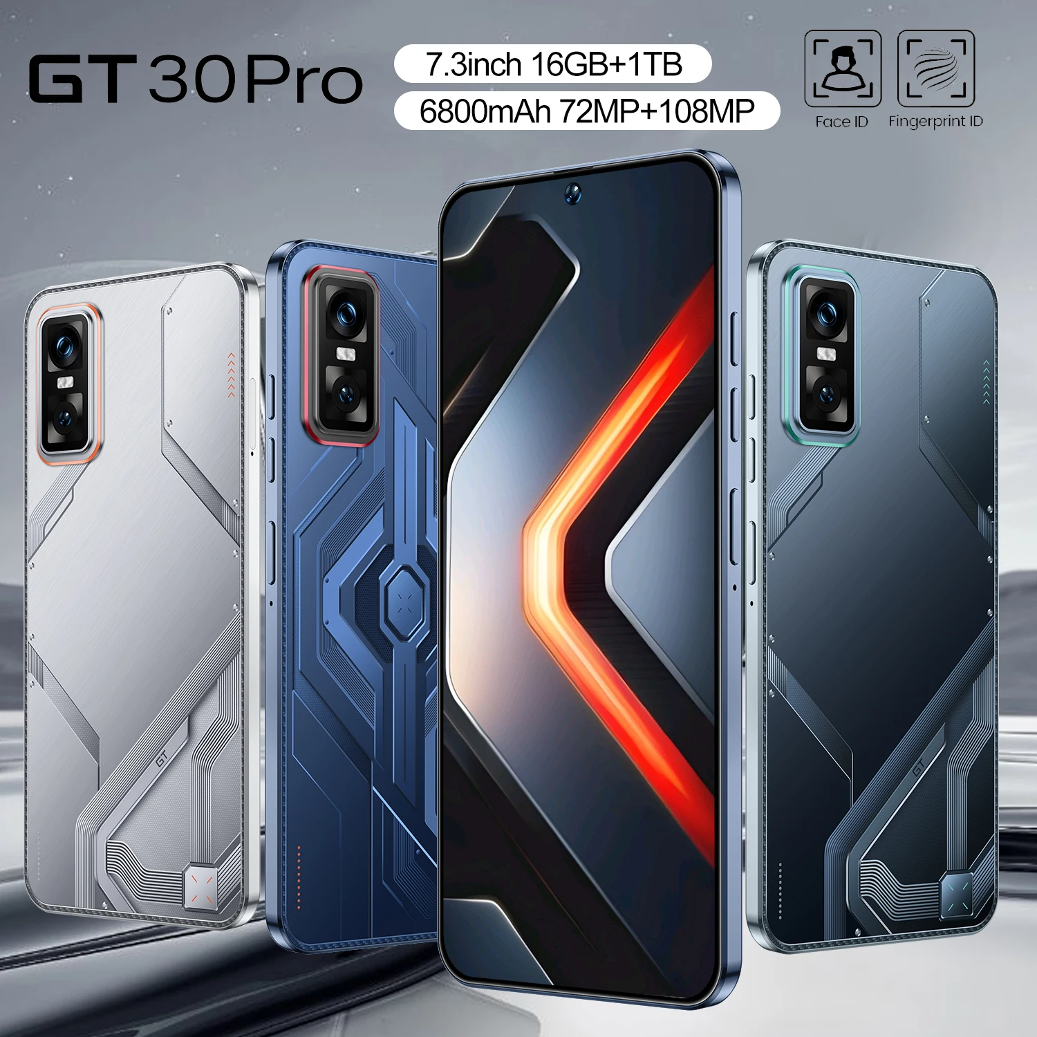 GT30 Pro Smartphone - 7.3 Inch, 16GB+1TB, Android 14