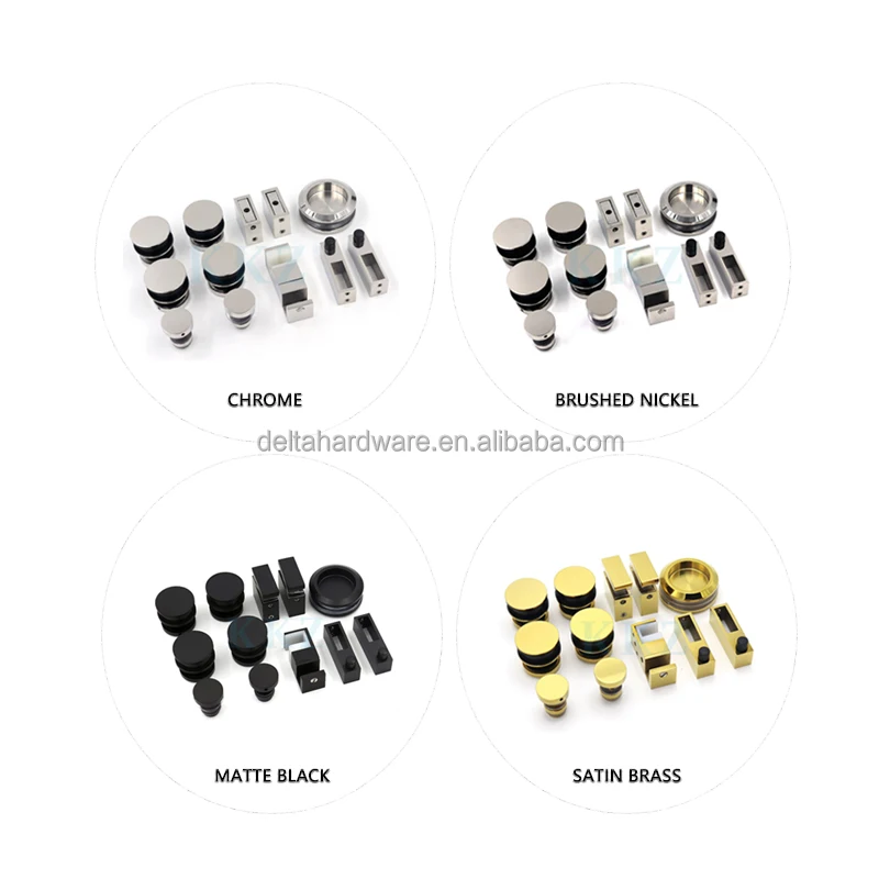 KKZ SQ4  Igt Stainless Steel 304 Satin Brass Gold Shower Screen Roller Sliding Glass to Wall System
