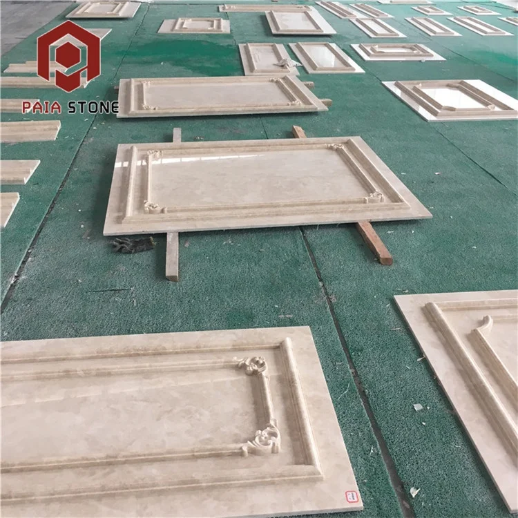 Pietre da rivestimento murali in marmo beige Ultraman di grandi dimensioni, piastrelle scolpite per interni filippini per abitazioni