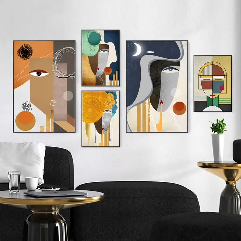 Fondo De Arte De Pared Geométrico Abstracto | Foto Premium