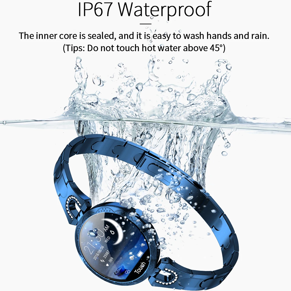 AK15 Women\'s Smart Watch Waterproof Blue AK15 Fashion Smart Female Bracelet, 1.08 inch Color LCD  main image 3