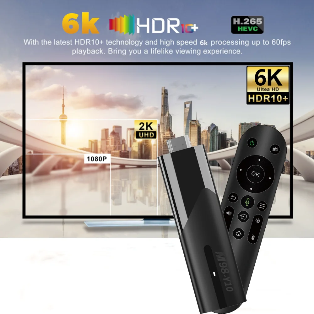 M98 Y10 TV Stick - Android 13.0, Dual Wifi, 4K Support