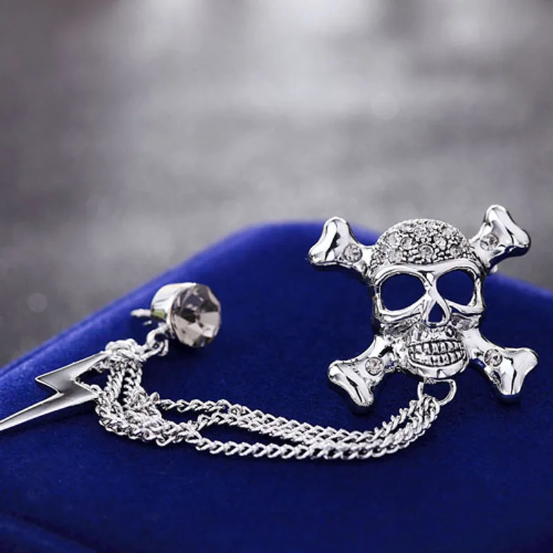 Cool Enamel Pin For Men Artificial Diamond Skull Skeleton Motorbike Brooch  Pin For Men Jewelry Birthday Gift - Jewelry & Accessories - Temu Spain