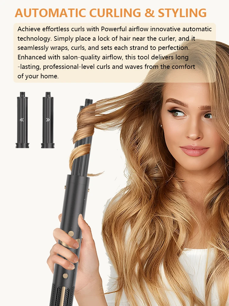 Zex High Speed  8 in 1 Multi Styler Automatic Hair Curler One Step Hair Dryer Brush Hot Air Styler & Curling Iron factory