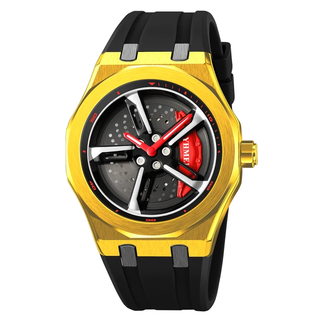 New Product Rotatable watch Car wheel Fashionable  Luxurious High-Quality  Wholesale Price Wheel Rotation Men'S Quartz Watch