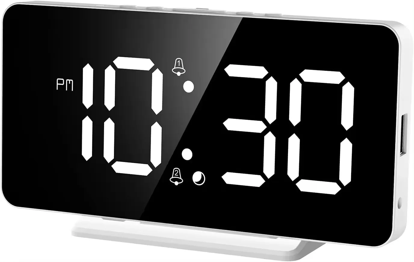 New Style Beautiful Digital Table Clock Snooze 2 Sets Ofalarm Desktop LED Table Wireless Charger Electronic Clock