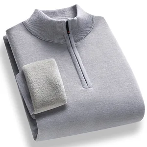 Men's Pullover Sweater Winter New Thickened Knitted Sweater with Zipper Half-high Neck Wholesale