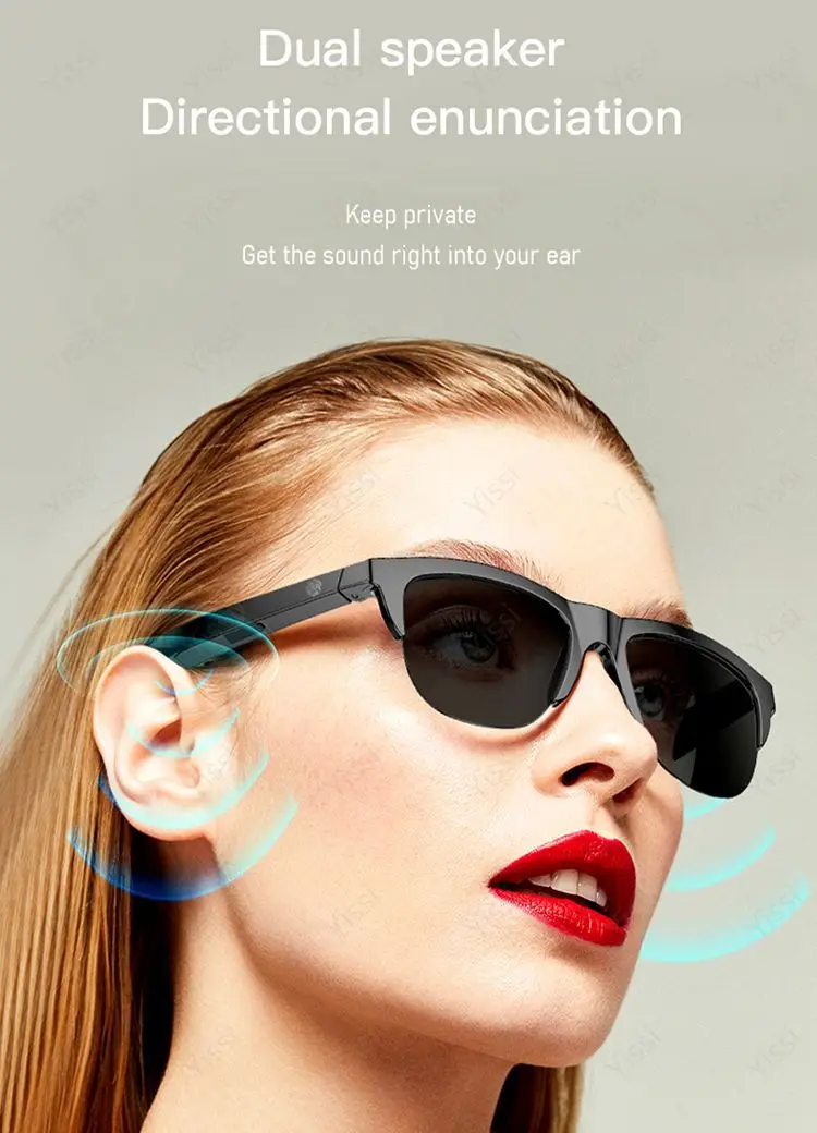 New Design F06 Tws Bt V5.3 Uv Proof Hd Sun Glasses Earphones Tws