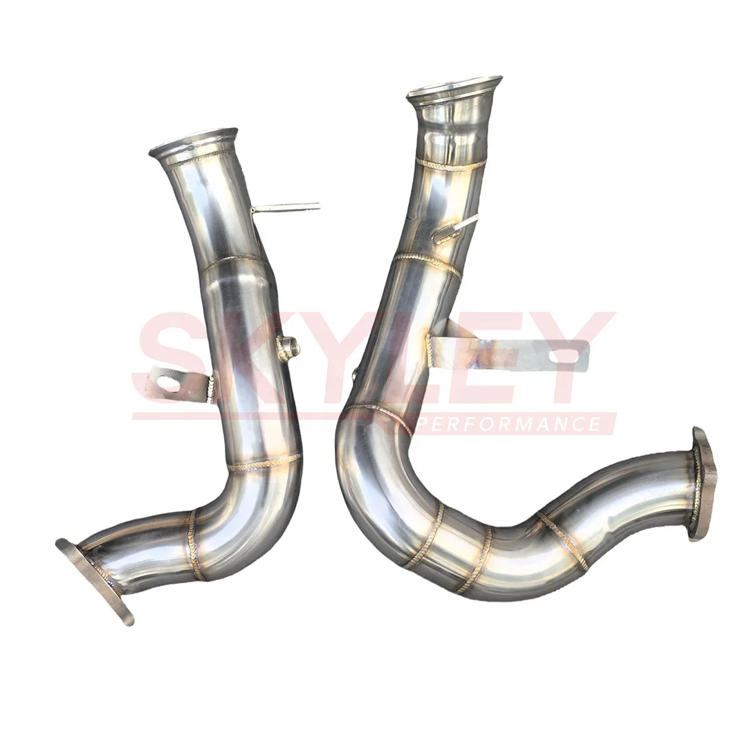 Exhaust Downpipe for Porsche Macan S/GTS/Turbo 3.6L/3.0L/2.9L V6-304 Stainless Steel Brushed Finish 100% Perfect Fit