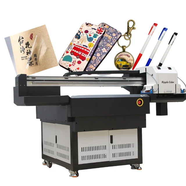 Upright uv printer flatbed industrial level with pulleys movable uv printer large format 9060 a1 uv printing machine