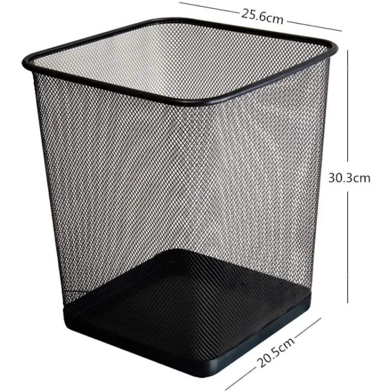 Mesh Waste Paper Bin Metal Wire Rubbish Basket For Office Bedroom - View #7
