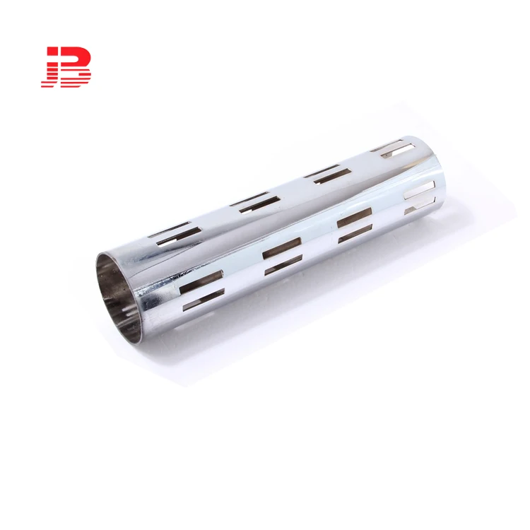 Metal Chrome Double Slotted Round Tube Column supplier