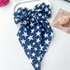 Bow ribbon spring clip-blue