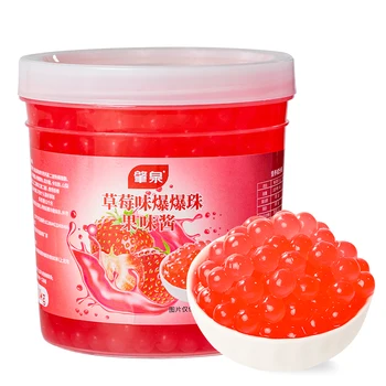 Wholesale High Quality Bubble Tea Popping Boba Strawberry Jelly Juice Balls Fruit Popping Boba Bubble Tea Supplier