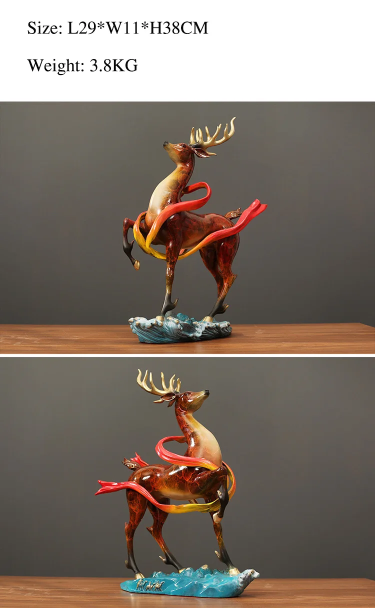 Manufacture Multicolour Metal Deer Art Table Top Decoration Modern Home