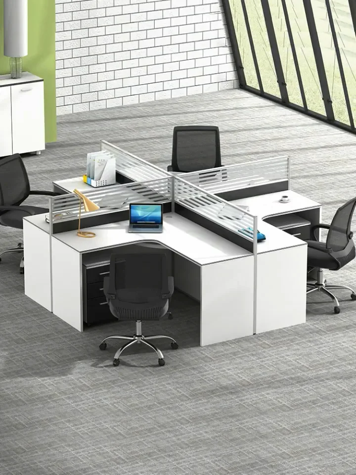 6 Seater Office Desk Workstation Cubicles L Type Workstation Work ...